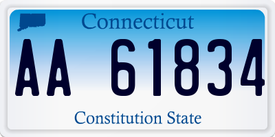 CT license plate AA61834