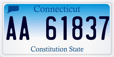 CT license plate AA61837