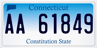 CT license plate AA61849