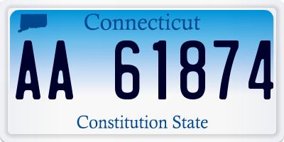 CT license plate AA61874