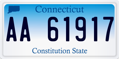 CT license plate AA61917