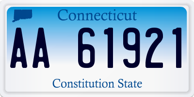 CT license plate AA61921