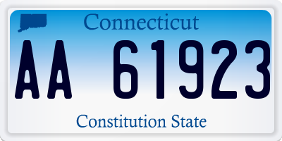 CT license plate AA61923