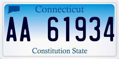 CT license plate AA61934