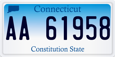 CT license plate AA61958