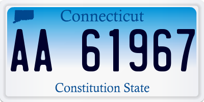 CT license plate AA61967