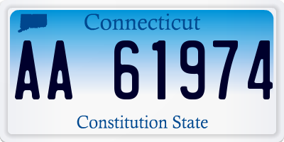 CT license plate AA61974