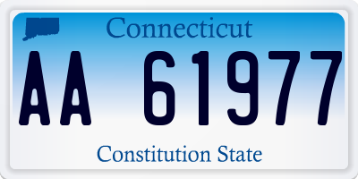 CT license plate AA61977