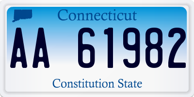 CT license plate AA61982