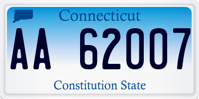 CT license plate AA62007