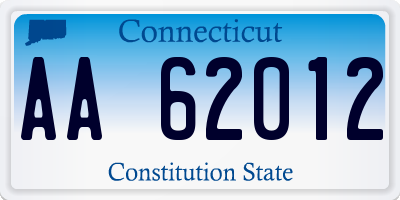 CT license plate AA62012