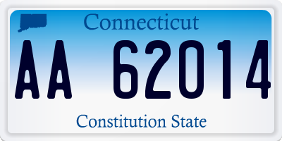 CT license plate AA62014