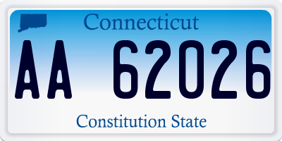 CT license plate AA62026