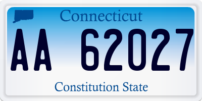 CT license plate AA62027