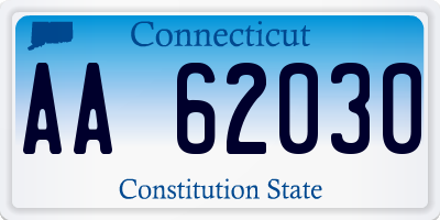 CT license plate AA62030