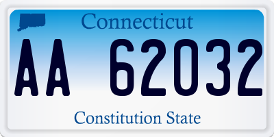 CT license plate AA62032