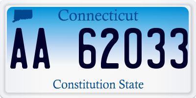 CT license plate AA62033