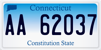 CT license plate AA62037