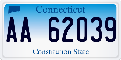 CT license plate AA62039