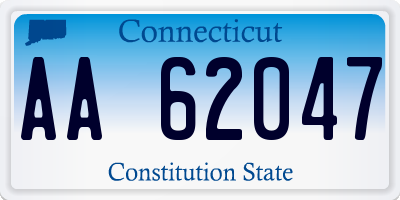 CT license plate AA62047