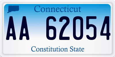 CT license plate AA62054