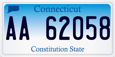 CT license plate AA62058