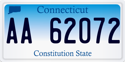 CT license plate AA62072