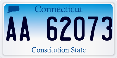 CT license plate AA62073