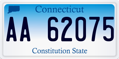 CT license plate AA62075