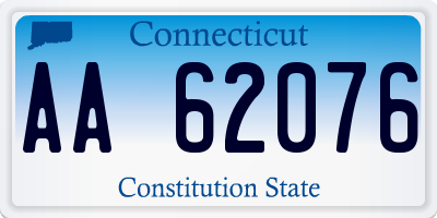 CT license plate AA62076