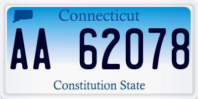 CT license plate AA62078