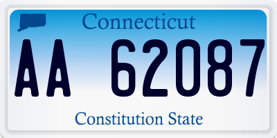 CT license plate AA62087