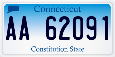 CT license plate AA62091