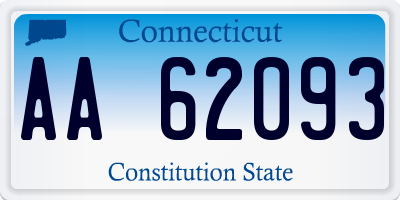 CT license plate AA62093