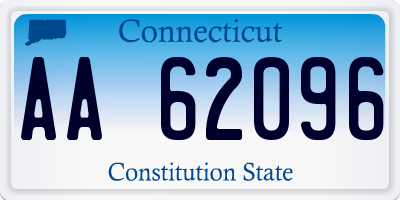 CT license plate AA62096