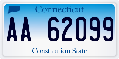 CT license plate AA62099