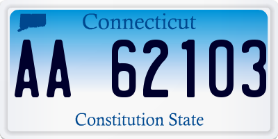 CT license plate AA62103