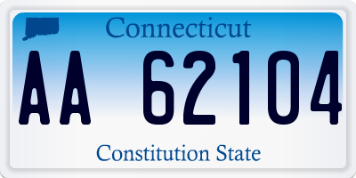 CT license plate AA62104