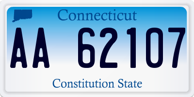 CT license plate AA62107