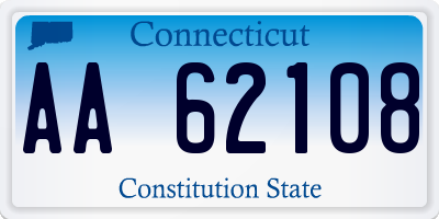 CT license plate AA62108