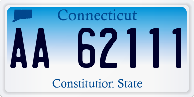 CT license plate AA62111