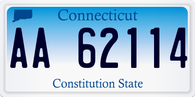 CT license plate AA62114