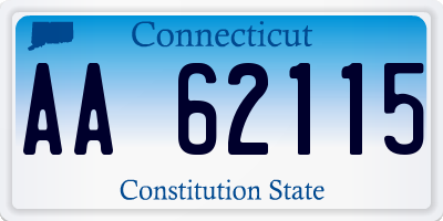 CT license plate AA62115