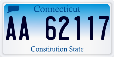 CT license plate AA62117