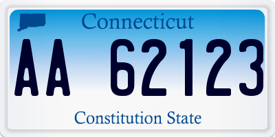 CT license plate AA62123