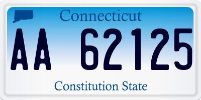 CT license plate AA62125