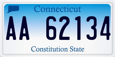 CT license plate AA62134