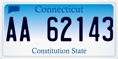 CT license plate AA62143