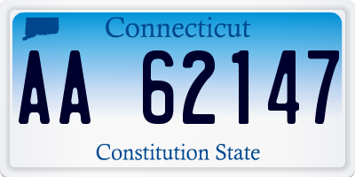 CT license plate AA62147