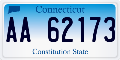 CT license plate AA62173